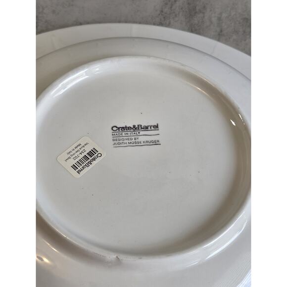 Crate & Barrel White Vegetable Serving Bowl/Judith Moss Kruger Italy 13½" GUC - Picture 14 of 14